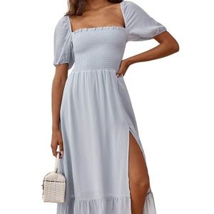 a line fit and flare midi dress Ayla Cotton Fit And Flare Midi Dress - White main image 0